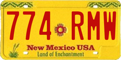 NM license plate 774RMW
