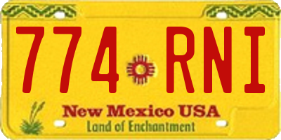 NM license plate 774RNI