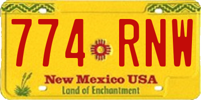 NM license plate 774RNW