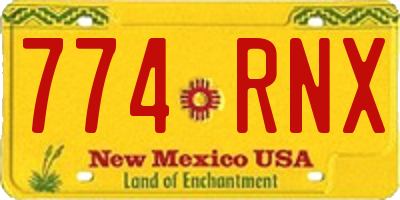 NM license plate 774RNX