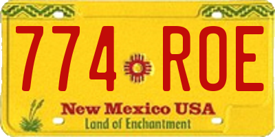 NM license plate 774ROE