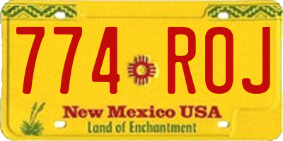 NM license plate 774ROJ