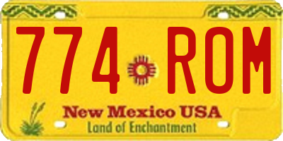 NM license plate 774ROM