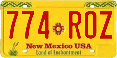 NM license plate 774ROZ