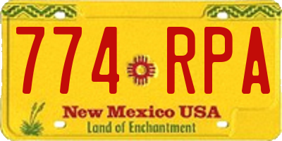 NM license plate 774RPA