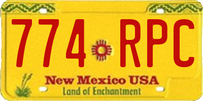 NM license plate 774RPC
