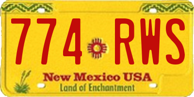 NM license plate 774RWS