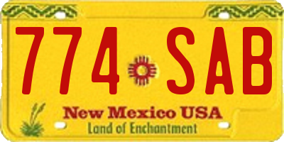 NM license plate 774SAB