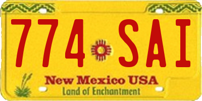 NM license plate 774SAI