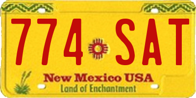 NM license plate 774SAT