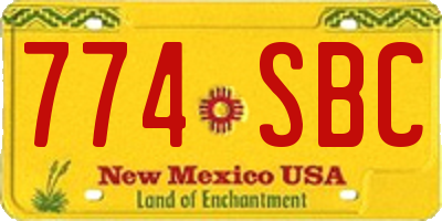 NM license plate 774SBC