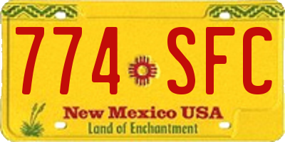 NM license plate 774SFC