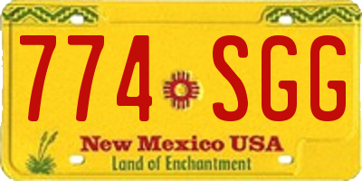 NM license plate 774SGG