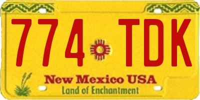 NM license plate 774TDK