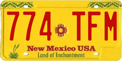 NM license plate 774TFM