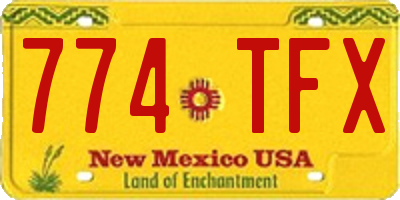 NM license plate 774TFX