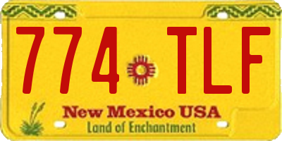 NM license plate 774TLF