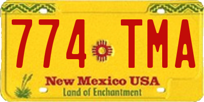 NM license plate 774TMA