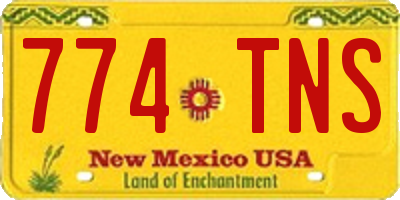 NM license plate 774TNS