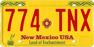 NM license plate 774TNX