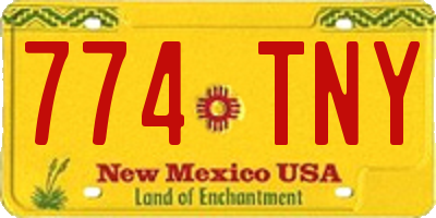 NM license plate 774TNY