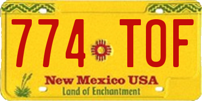NM license plate 774TOF