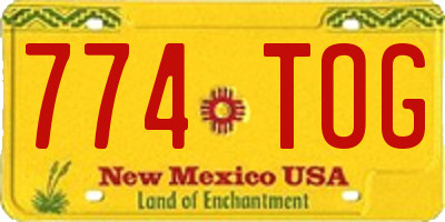 NM license plate 774TOG