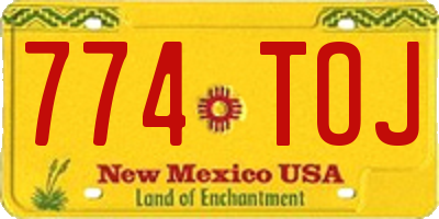 NM license plate 774TOJ