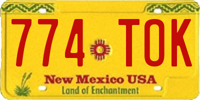NM license plate 774TOK