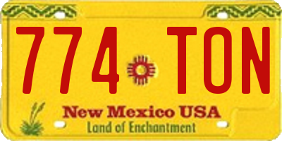NM license plate 774TON