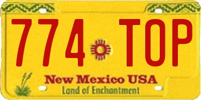 NM license plate 774TOP