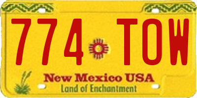NM license plate 774TOW