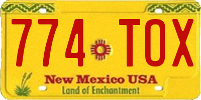 NM license plate 774TOX