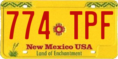 NM license plate 774TPF