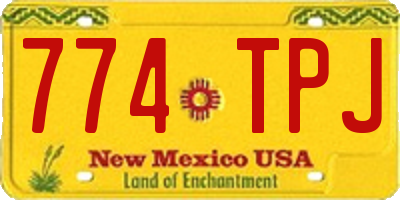 NM license plate 774TPJ