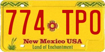 NM license plate 774TPO