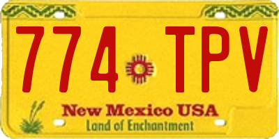 NM license plate 774TPV