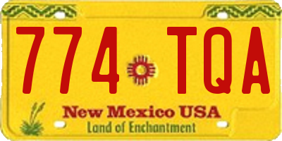 NM license plate 774TQA