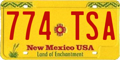 NM license plate 774TSA