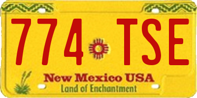 NM license plate 774TSE