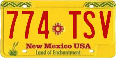 NM license plate 774TSV