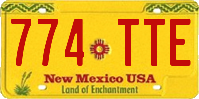NM license plate 774TTE