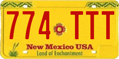 NM license plate 774TTT