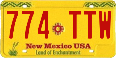 NM license plate 774TTW