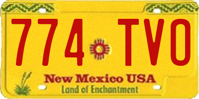 NM license plate 774TVO