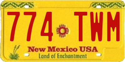 NM license plate 774TWM