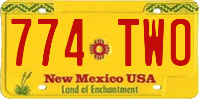 NM license plate 774TWO