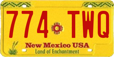 NM license plate 774TWQ