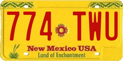 NM license plate 774TWU