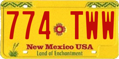 NM license plate 774TWW